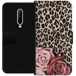 OnePlus 7 Pro Sort Lommebokdeksel Leopardrosor