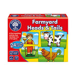 Orchard Toys Farmyard Heads & Tails Game - Matching & Pairing Memory Game - Educational Toddler Toys and Games for Boys and Girls 18-Month-Old+ - Early Years Animal Pairs/Snap Cards - 1-4 Players