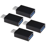 4Pcs USB C to USB 3.0 Adapter Replacement Compatible with Macbook Air 2020 Black