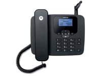 Motorola Fw410, Analog Telefon, Trådbunden Telefonlur, Högtalartelefon, 2000 Poster, Namn Och Uppringnings-Id, Svart