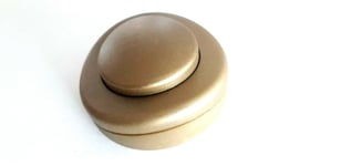 ROUND PRESS FOOT SWITCH INLINE LIGHT SWITCH LAMP SWITCH IN GOLD FOR 2 OR 3 CORE