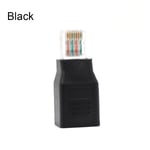 Rj45 Adapter Male To Female Connected Crossover Black