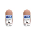 SANEX - Déodorant à Bille Natur Protect Peaux Sensibles - Déodorant pour Homme et Femmes à la Pierre d'Alun - Efficacité 24 h - 50 ml (Lot de 2)