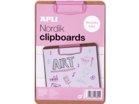 Apli Clipboard APLI Nordik, skrivtavla A5, trä, med metallklämma, pastellrosa