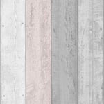 Arthouse Painted Wood Panel Grey/Blush Wallpaper 902809