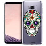 Caseink - Coque Housse Etui pour Samsung Galaxy S8 (G950) [Crystal Gel HD Collection Skull Design Maria's Flower - Souple - Ultra Fin - Imprimé en France]