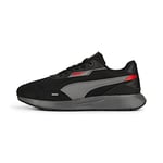 PUMA Mens Runtamed Plus Sneaker, Black-Cool Dark Gray-for All Time Red, 9