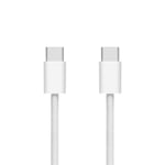 Linocell Flätad USB-C- till USB-C-kabel 60W Vit 1 m