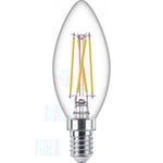 Philips Warm Glow LED -ljus, E14, 2200-2700 K, 340 lm, dimbar, klar yta