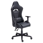 Gus gamer chair in black swivel chaise pivotante pour bureau ou set up 70x70x123/133 cm