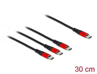 USB Charging Cable 3 in 1 USB Type-C to 3 x USB Type-C 30 cm