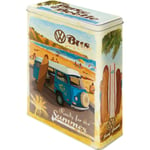 Nostalgic-Art Boîte rétro XL, Bulli T1, Beetle – Summer, Beach – Idée de Cadeau pour Le Bus VW, Grande récipient à céréale métal, Design Vintage, 4 l