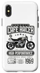 Coque pour iPhone X/XS Café Racer Moto Anniversaire Motard Né en 1969
