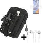 For Motorola Moto E32s Belt bag + EARPHONES big outdoor protection Holster case 