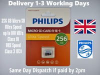 Philips 256 GB Micro SD Ultra Speed up to 100 MB/s Class 10 UHS Speed Class 3 U3
