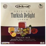 Handmade Ikbal Original Turkish Delight 350g Dream Mix (Pistachio,Pasha, Rose, Mango) Halal, Kosher, Glucose-Free, Vegan
