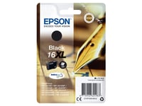Epson 16Xl - 6.5 Ml - Xl - Svart - Original - Blister Med Rf-Larm/Akustiskt Larm - Bläckpatron - För Workforce Wf-2010, 2510, 2520, 2530, 2540, 2630, 2650, 2660, 2750, 2760
