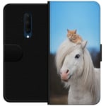 OnePlus 7T Pro Sort Lommebokdeksel Katt och Häst