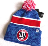 NY GIANTS NEW YORK '47 BRAND American Football Cuff Bobble Beanie Toque Hat NFL