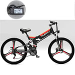 24" Electric folding mountain bike (48V 12.8Ah 614W) Detachable Lithium Battery Adult Outdoor Hybrid Bike Disc 21 Speed Gear Brakes Aluminum Alloy Bicycles All Terrain