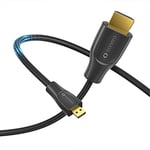 Sonero® câble Premium High Speed ​​Micro HDMI vers HDMI 4K, fiche Micro HDMI D vers fiche HDMI A, contacts plaqués Or, double blindage, 1.50m