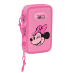 Dobbelt penalhus Minnie Mouse Loving Pink 12.5 x 19.5 x 4 cm (28 Dele)