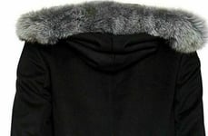 Saint Jacques Long Coat Blur Fox Fur Wool Cashmere Parka Jacket 42