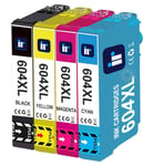 4 NonOEM 604XL CMYK Ink Cartridges for Epson XP2200 XP3200 XP4200 WF2930 WF-2935