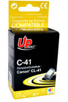 UPrint C-41 - 18 ml - taille XL - couleur (cyan, magenta, jaune) - compatible - remanufacturé - cartouche d'encre (alternative pour : Canon CL-41) - pour Canon PIXMA iP1800, iP1900, iP2600, MP140, MP190, MP210, MP220, MP470, MX300, MX310