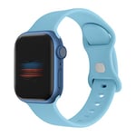 Bracelet compatible avec Apple Watch 38 mm, 40 mm, 41 mm, 42 mm, 44 mm, 45 mm, bracelet de rechange en silicone souple pour iWatch Series8 7 6 5 4 3 2 SE (bleu clair)