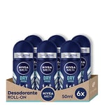 NIVEA MEN Dry Fresh Roll-on Pack (6 x 50 ml), déodorant anti-transpirant avec protection 72h, déodorant roll-on pour homme testé dans la vie réelle