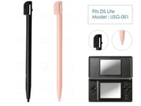 2 Pink Black Stylus for DS Lite Nintendo/NDSL/DSL Plastic Replacement Parts Pen