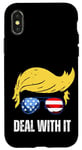 iPhone X/XS Deal With It Funny Trump Hair American Flag Sunglasses Joke Case