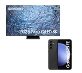 65" Samsung QE65QN900CTXXU  Smart 8K HDR Neo QLED TV with Bixby & Alexa & Galaxy S23 FE 5G (128 GB, Graphite) Bundle, Black
