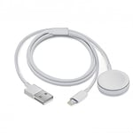 COOL SMARTPHONES & TABLETS ACCESSORIES Câble USB magnétique Apple Watch + câble Lightning IPhone/iPad (2 en 1) 1 m