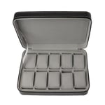 10 fack Watch Zipper Travel Box Läder Display För Väska Organizer Smycken Förvaring