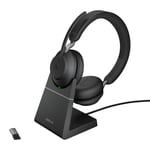 Jabra Evolve2 65 USB-A MS Stereo Wireless Headset in Black with Desk Stand