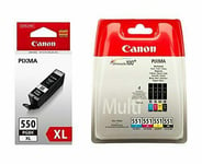 Genuine Canon PGI-550XL BK & CLI-551 BCMY Ink Cartridges Set for Pixma MG6450