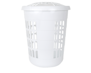 60L Plastic Large Round Laundry Basket Bin Linen Washing Storage Hamper With Lid