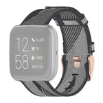 Beilaishi 23mm Stripe Weave Nylon Wrist Strap Watch Band for Fitbit Versa 2, Fitbit Versa, Fitbit Versa Lite, Fitbit Blaze (Grey) replacement watchbands (Color : Purple)