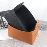 1pc Felt Sundries Storage Basket Foldable Household Laundry Bask Black L