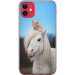 Apple iPhone 11 Transparent Mobilskal Katt och Häst