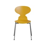 Fritz Hansen Myran 3101 stol true yellow, lackad, kromat stålstativ