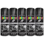 5X Black Gloss Spray Paint Aerosol Auto Car Lacquer Wood Metal 250ml