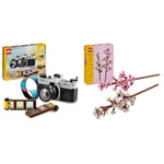 LEGO Creator 3in1 Retro Camera Toy to Video Camera to TV Set, Kids' Desk Decoration & Cherry Blossoms, Artificial Faux Flowers Set, Valentine's Day Gift Idea