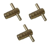 Merriway BH03437 (3 Pcs) Solid Brass T-Bar Radiator Key - Pack of 3 Pieces