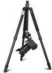 QZSD Q999H Trépied professionnel pour appareil photo avec rotule et système horizontal compact pour appareils photo reflex numériques Canon, Nikon, Sony