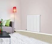 NRG 600x612mm Horizontal Flat Panel Designer Bathroom Central Heating Radiator Gloss White Single Column - Perfect for Bathroom, Bedroom, Kitchen, Hallway, Living Room