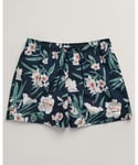 Gant Mens Oleander Print Swim Shorts - Navy - Size Medium