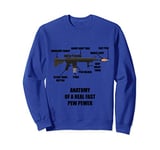 Anatomy of a Real Fast Pew Pewer Rifle Gun Lovers Sweatshirt